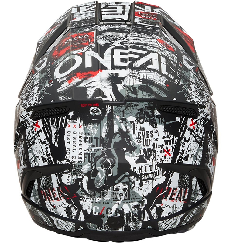Motocross-Helm O'Neal 3SRS Attack, matt schwarz-weiß