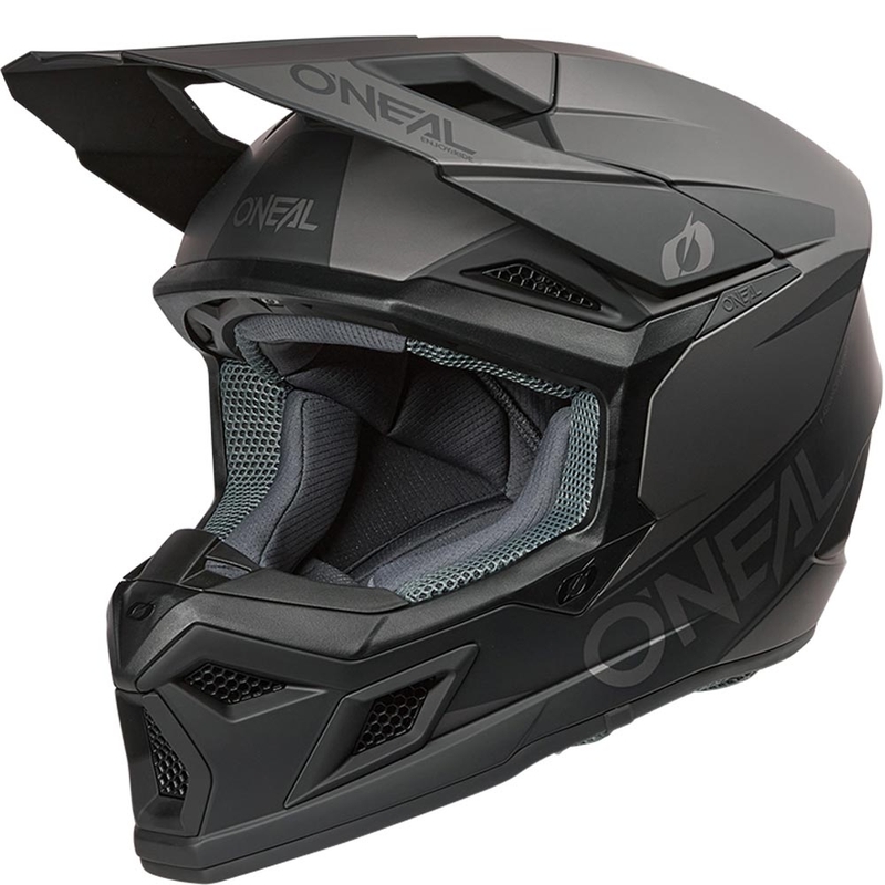 Motocross-Helm O´Neal 3SRS Solid matt schwarz-grau