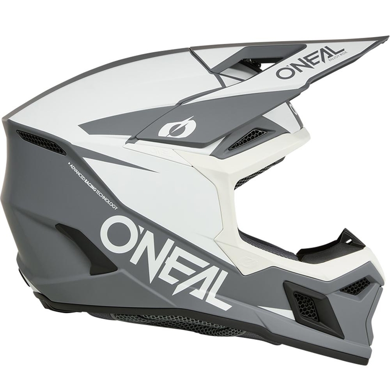 Motocross-Helm O´Neal 3SRS Solid matt weiß-grau