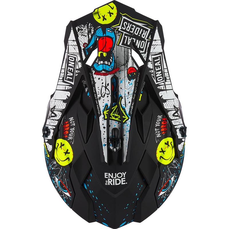 Motocross-Helm O´Neal 2SRS Rancid, matt schwarz-weiß