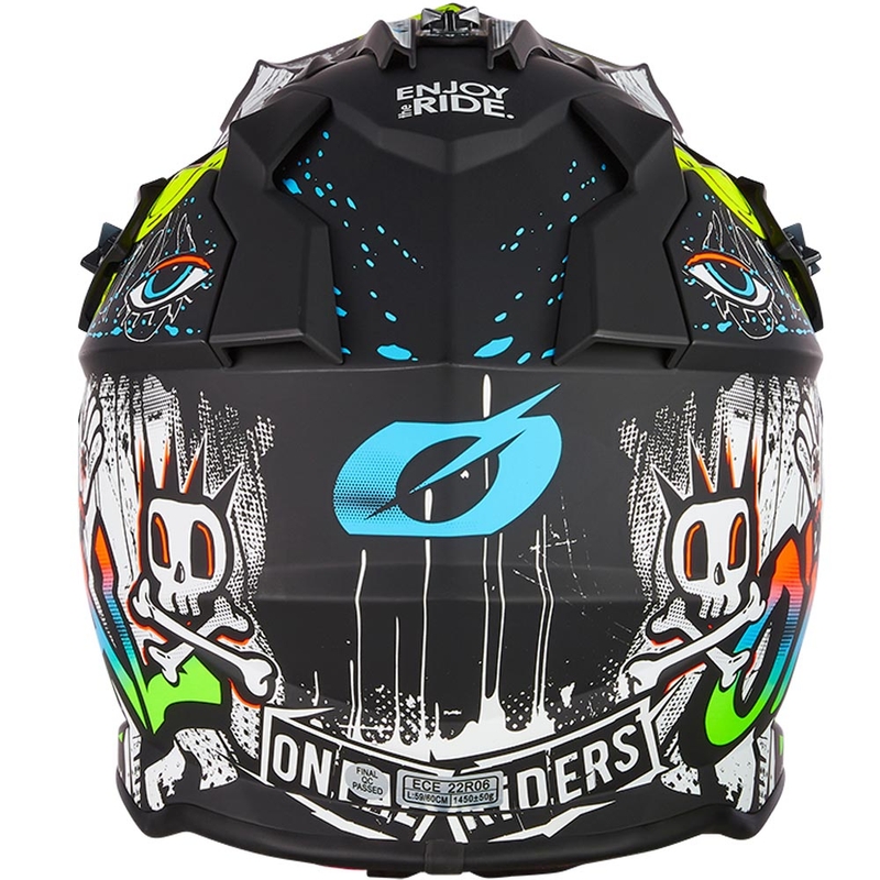 Motocross-Helm O´Neal 2SRS Rancid, matt schwarz-weiß
