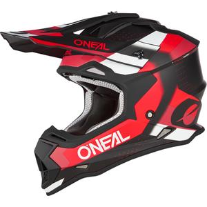 Motocross-Helm O'Neal 2SRS Spyde, matt schwarz-rot-weiß