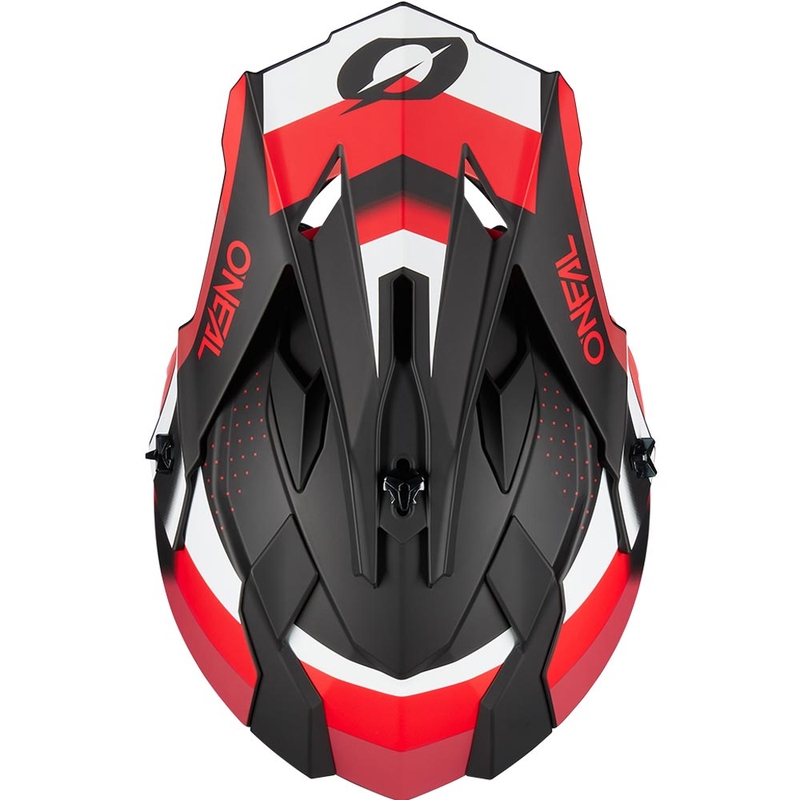 Motocross-Helm O'Neal 2SRS Spyde, matt schwarz-rot-weiß