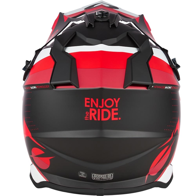 Motocross-Helm O'Neal 2SRS Spyde, matt schwarz-rot-weiß