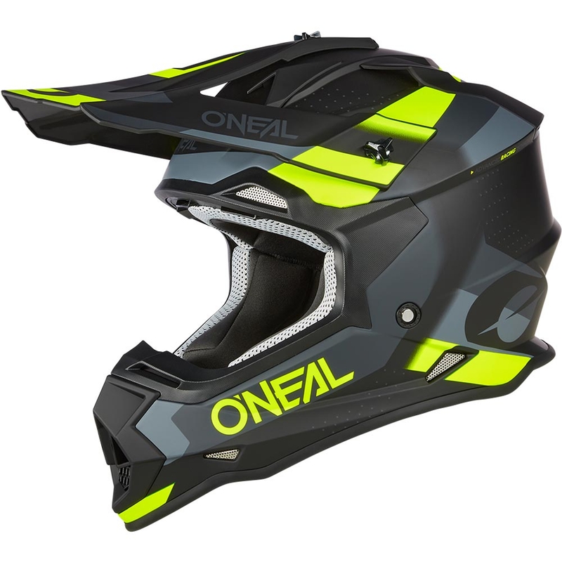 Motocross-Helm O´Neal 2SRS Spyde, matt schwarz-grau-fluoreszierend gelb