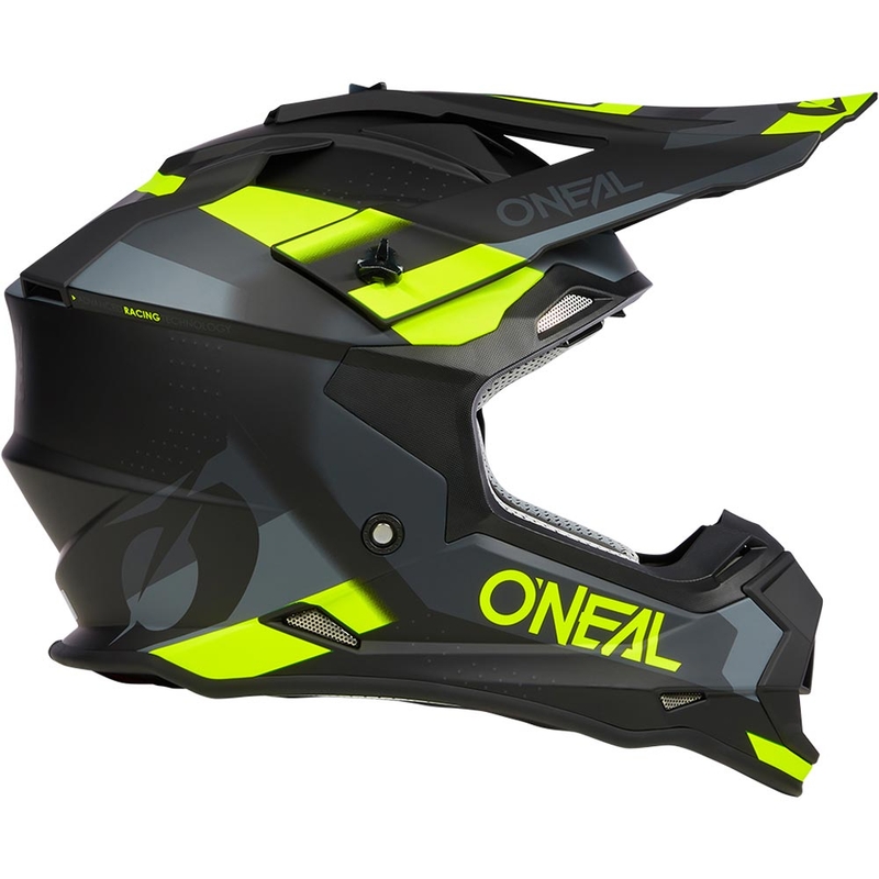 Motocross-Helm O´Neal 2SRS Spyde, matt schwarz-grau-fluoreszierend gelb