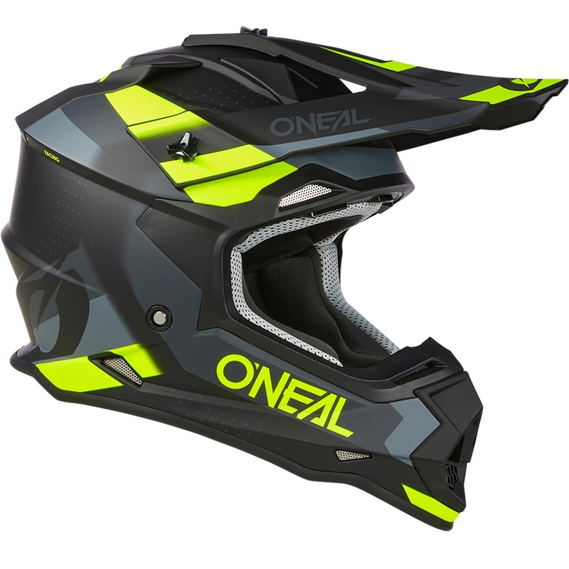 Motocross-Helm O´Neal 2SRS Spyde, matt schwarz-grau-fluoreszierend gelb