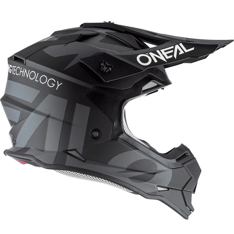 Motocross-Helm O'Neal 2SRS Slick schwarz-grau