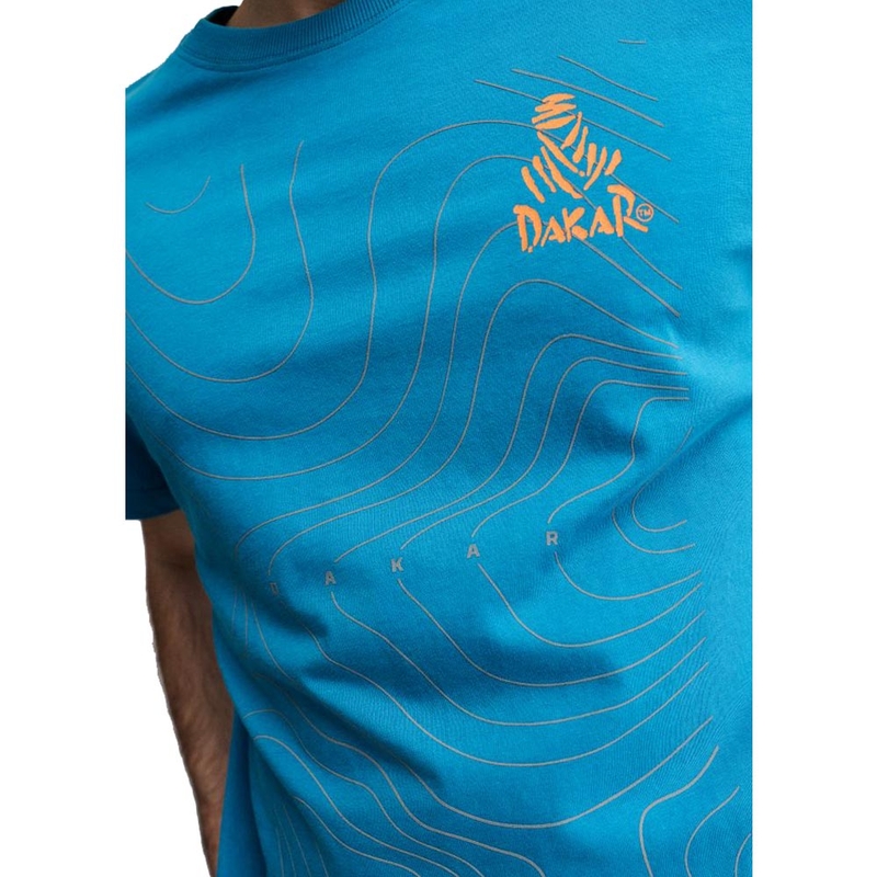 Dakar-Karten-T-Shirt blau