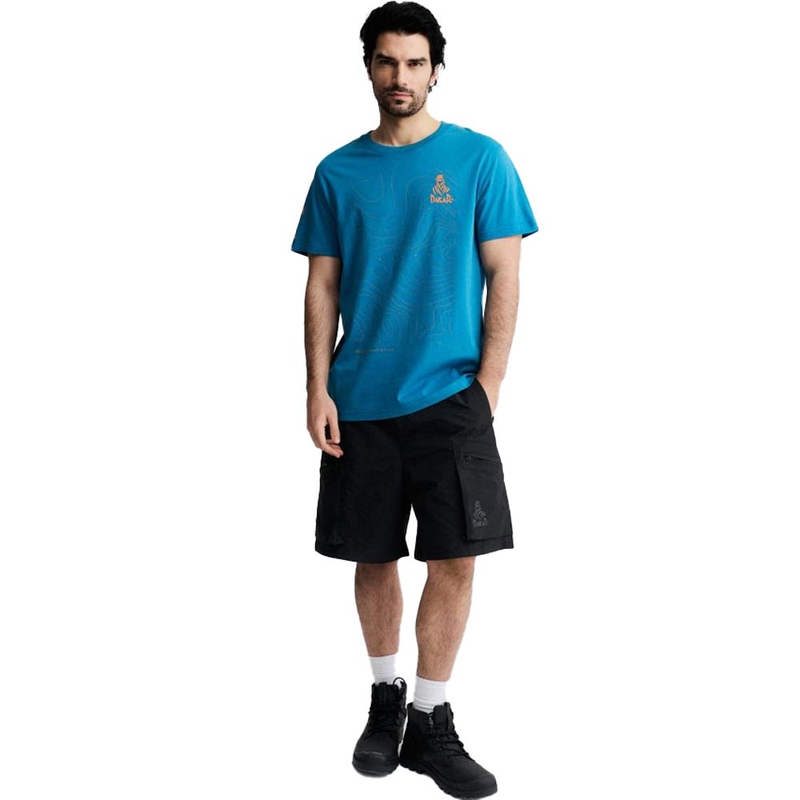 Dakar-Karten-T-Shirt blau