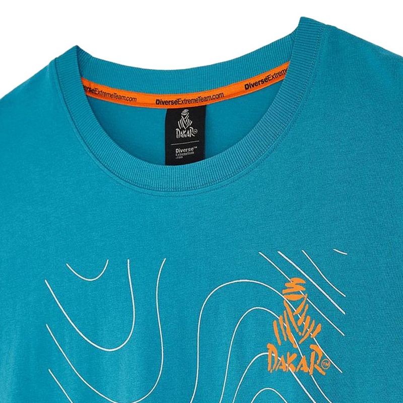Dakar-Karten-T-Shirt blau