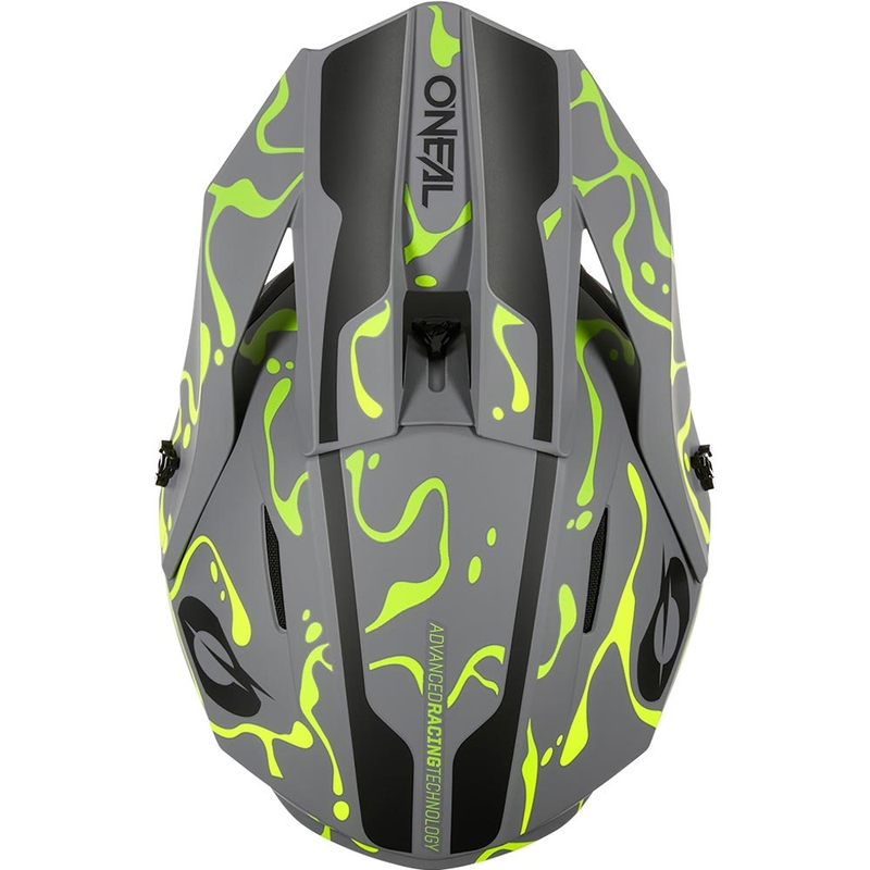 Motocross-Helm O'Neal 1SRS Splash, mattgrau-fluoreszierend gelb