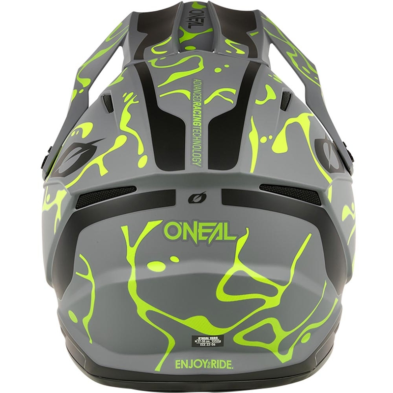 Motocross-Helm O'Neal 1SRS Splash, mattgrau-fluoreszierend gelb