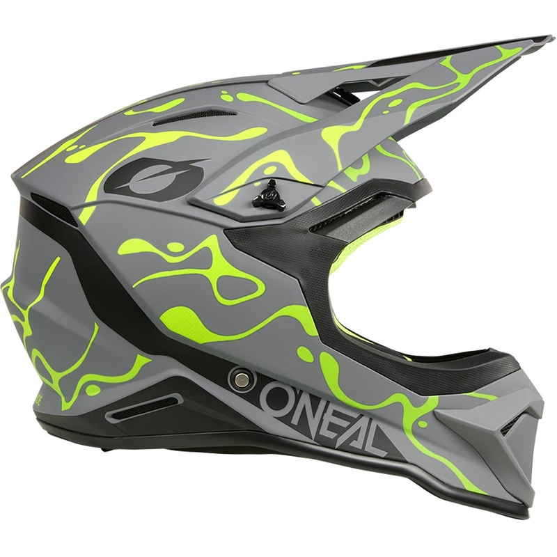 Motocross-Helm O'Neal 1SRS Splash, mattgrau-fluoreszierend gelb