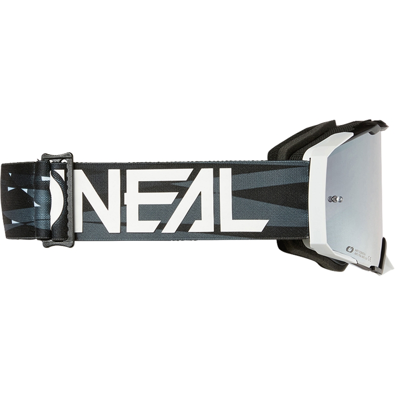 Motocross-Brille O´Neal B-33 Ictus schwarz-weiß (silber verspiegeltes Plexiglas)