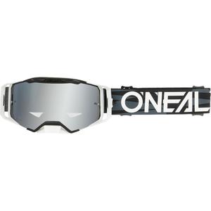 Motocross-Brille O´Neal B-33 Ictus schwarz-weiß (silber verspiegeltes Plexiglas)