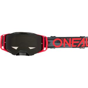 Motocross-Brille O´Neal B-33 Ictus schwarz-rot (graues Plexiglas)