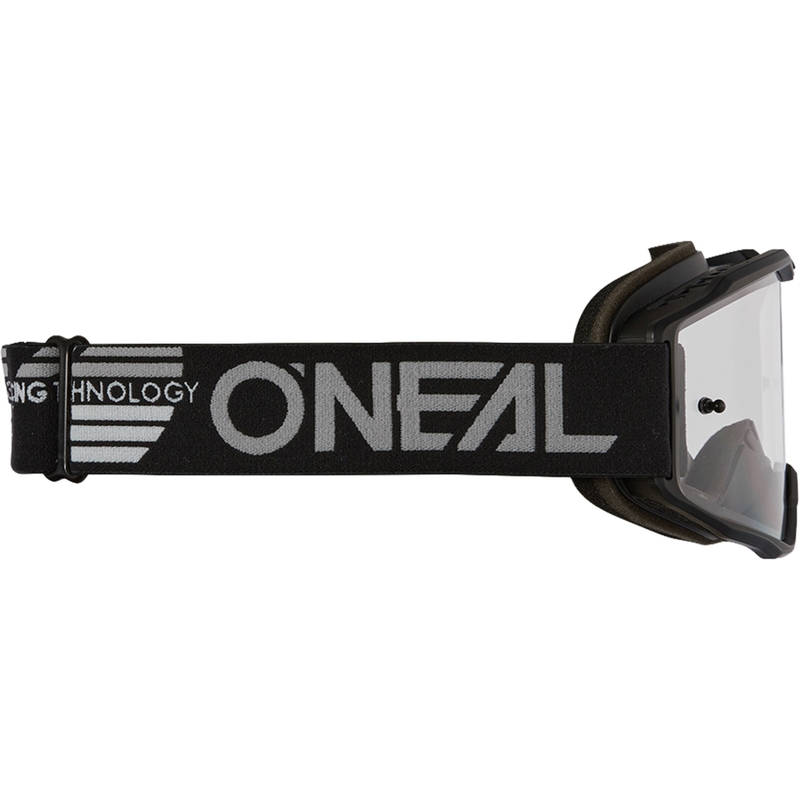 Motocross-Brille O´Neal B-10, komplett schwarz (klares Plexiglas)