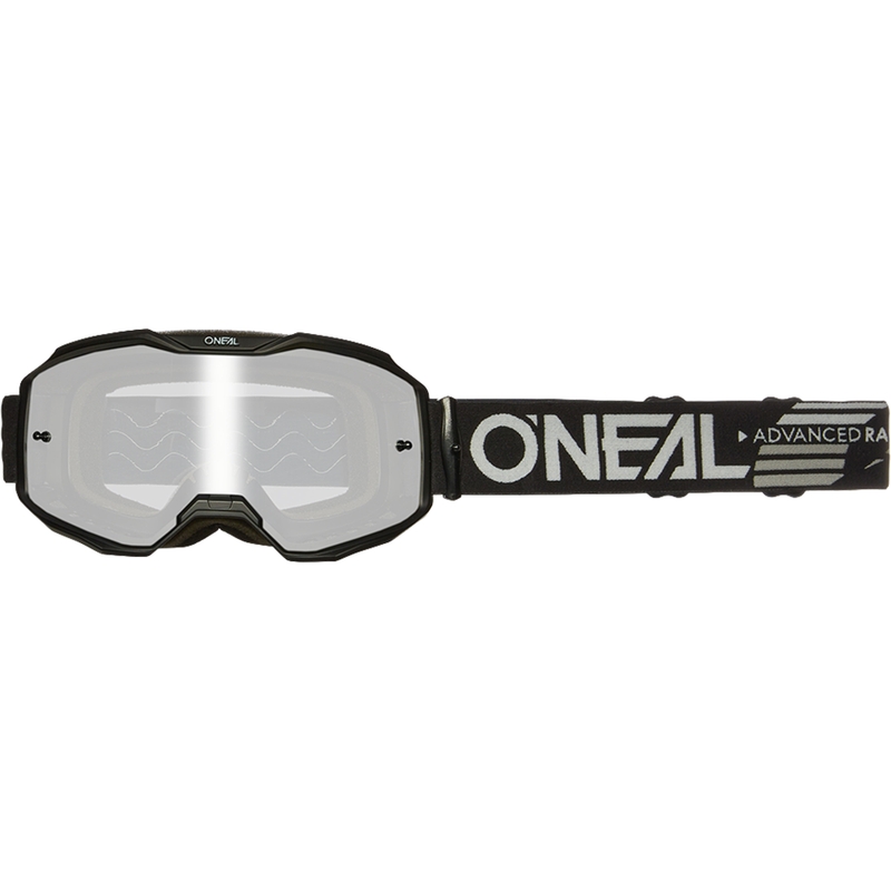 Motocross-Brille O´Neal B-10, komplett schwarz (verspiegeltes silbernes Plexiglas)