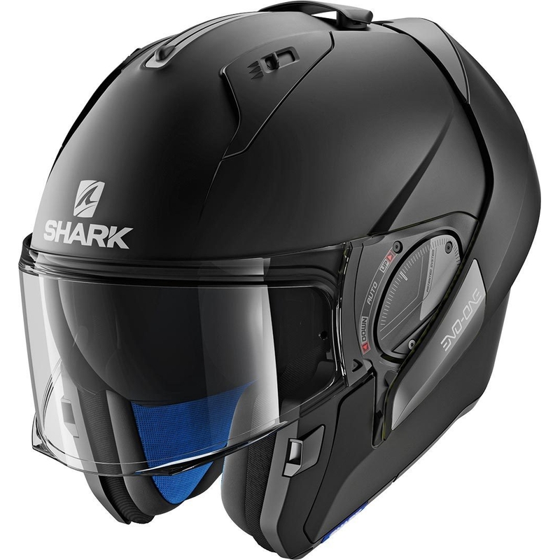 SHARK EVO-ONE 2 Blank Mat Black Matte Flip Helm