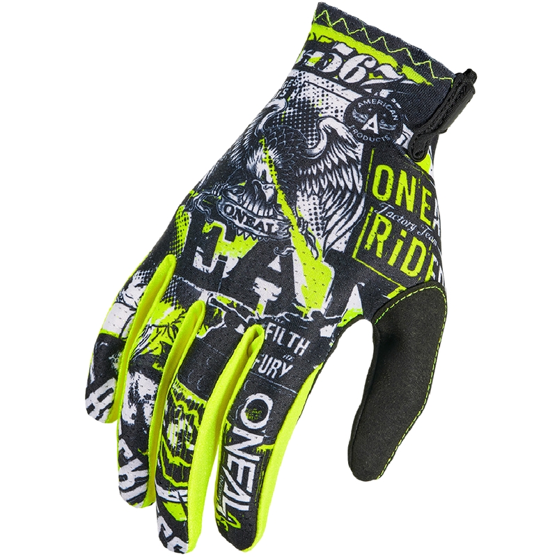 O'Neal Matrix Attack Kinder-Motocrosshandschuhe Schwarz-Fluoreszierendes Gelb