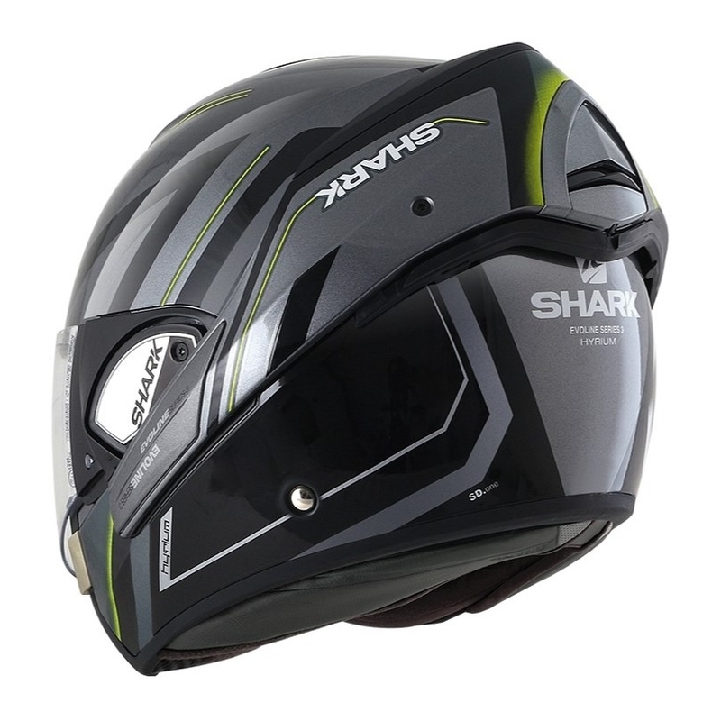Klapphelm SHARK EVOLINE 3 Hyrium Mat Grau-Schwarz-Gelb Ausverkauf