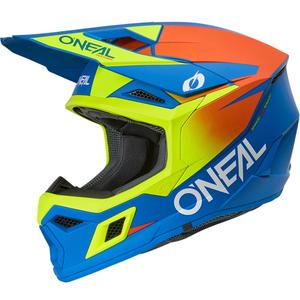 O'Neal 3SRS Kinder-Motocrosshelm, einfarbig matt blau-fluoreszierend gelb