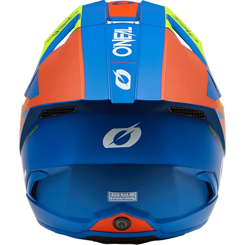 O'Neal 3SRS Kinder-Motocrosshelm, einfarbig matt blau-fluoreszierend gelb
