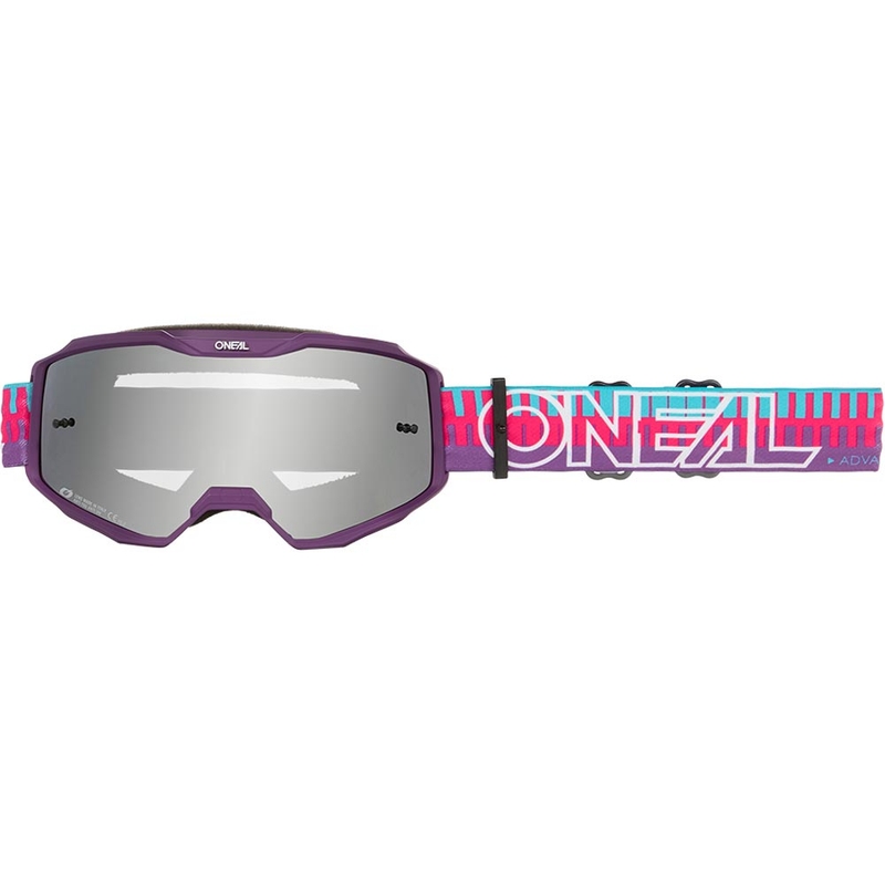 O'Neal B-10 Gestreifte Kinder-Motocrossbrille Pink-Lila