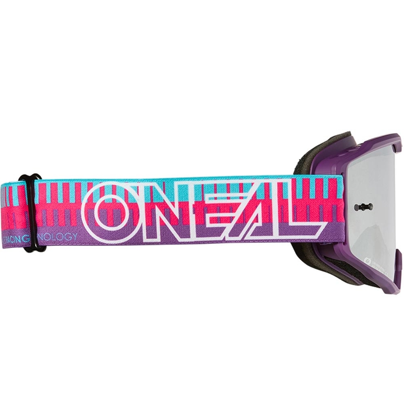 O'Neal B-10 Gestreifte Kinder-Motocrossbrille Pink-Lila