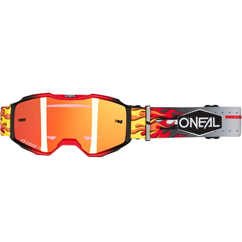 Kinder-Motocrossbrille O'Neal B-10 HR, mehrfarbig mit iridiumrotem Plexiglas