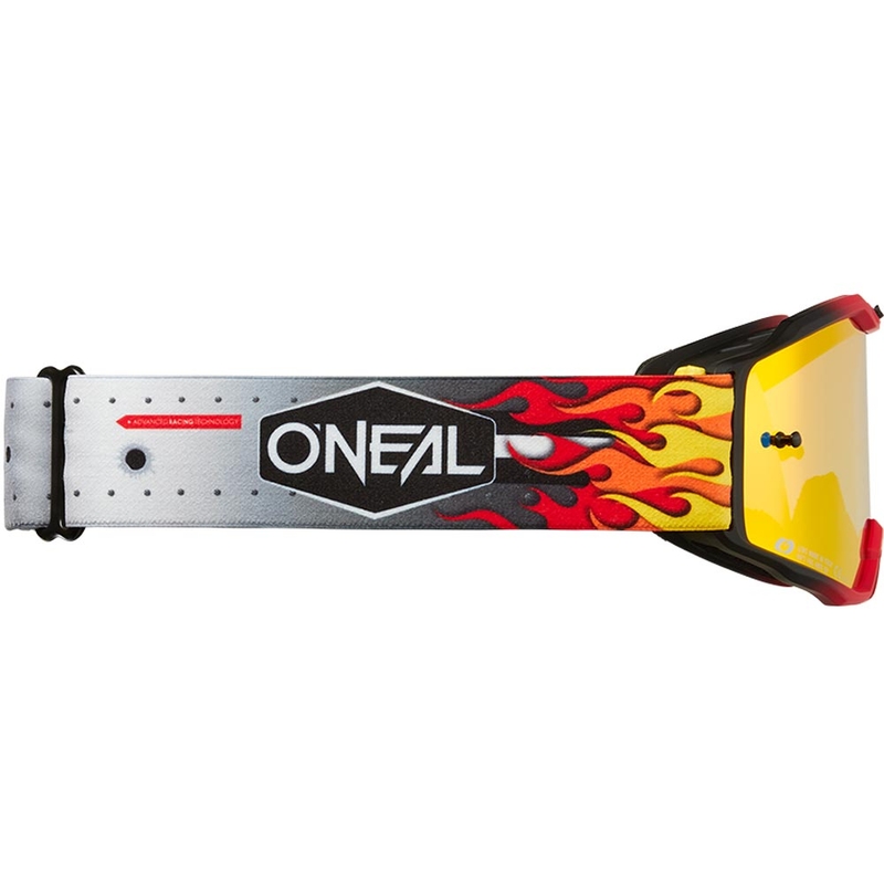 Kinder-Motocrossbrille O'Neal B-10 HR, mehrfarbig mit iridiumrotem Plexiglas