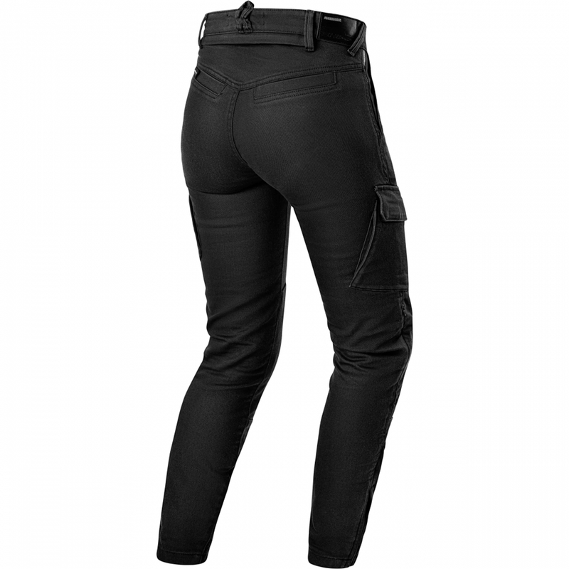 Schwarze, knöchellange Motorradjeans für Damen von Shima (Modell Recon).
