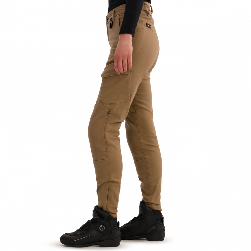 Damen-Motorradjeans, kurz geschnitten, Shima Recon, sandfarben