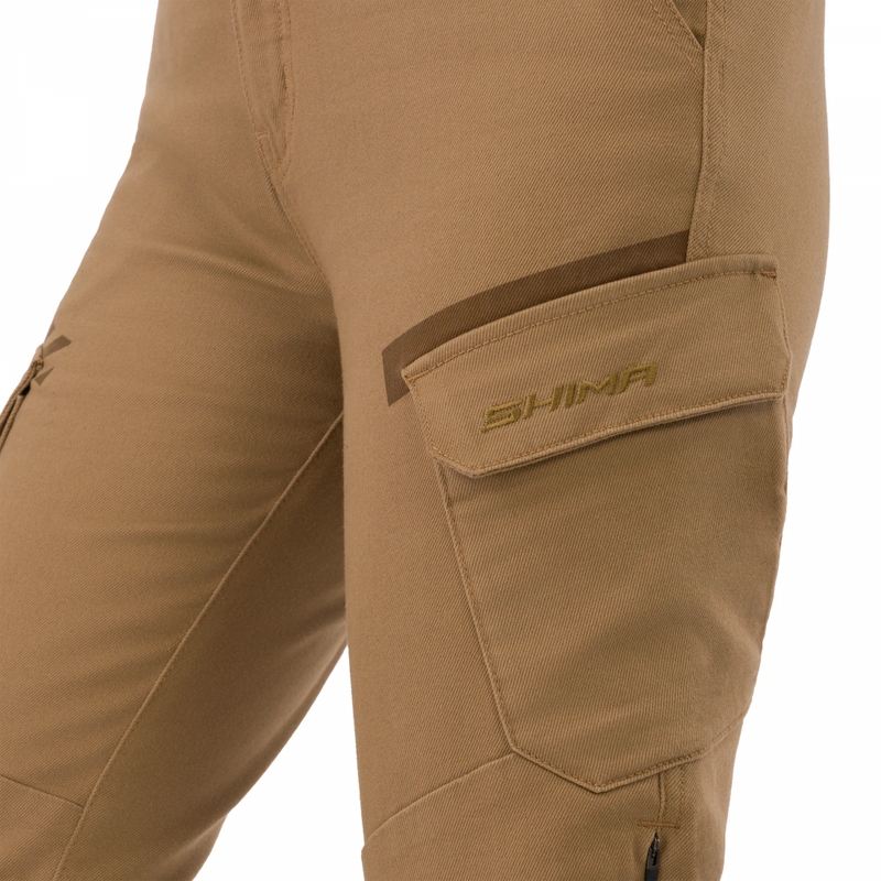 Damen-Motorradjeans, kurz geschnitten, Shima Recon, sandfarben