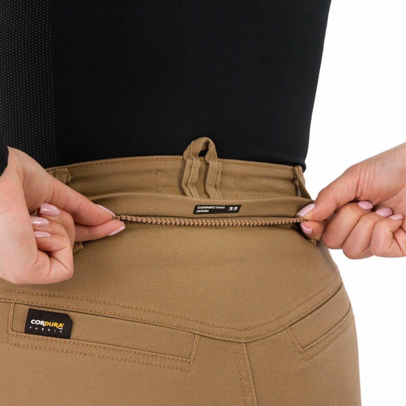 Damen-Motorradjeans, kurz geschnitten, Shima Recon, sandfarben