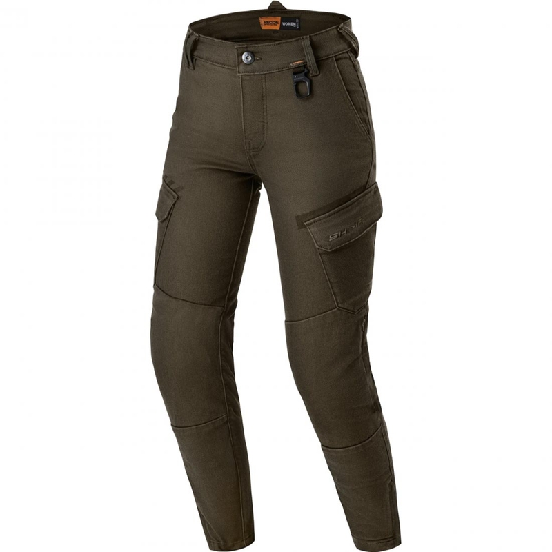 Shima Recon Damen-Motorradjeans in Cropped-Länge, grün