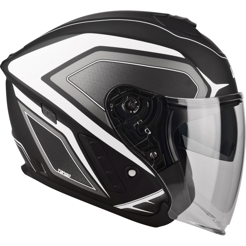 Offener Motorradhelm Lazer Tango Hexa schwarz und weiß
