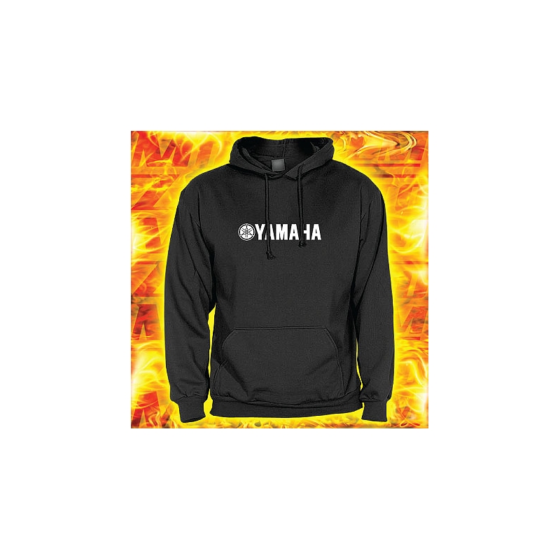 Sweatshirt s motivem Yamaha schwarz mit Kapuze