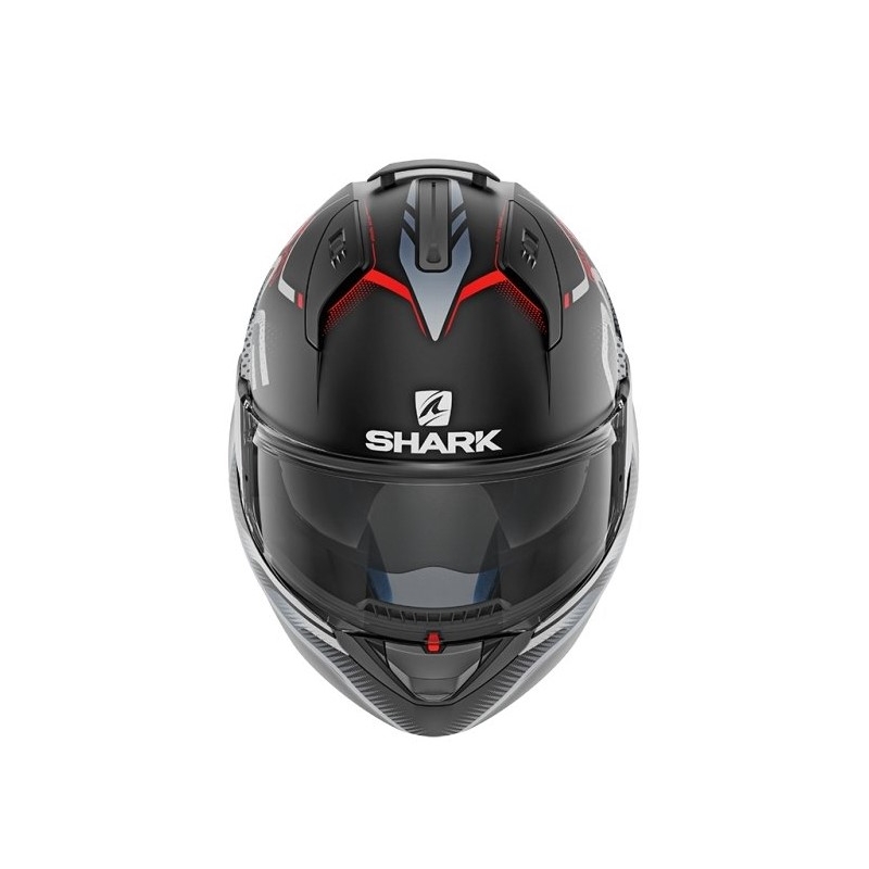 SHARK EVO-ONE 2 Keenser Mat schwarz-silber-rot Kipphelm