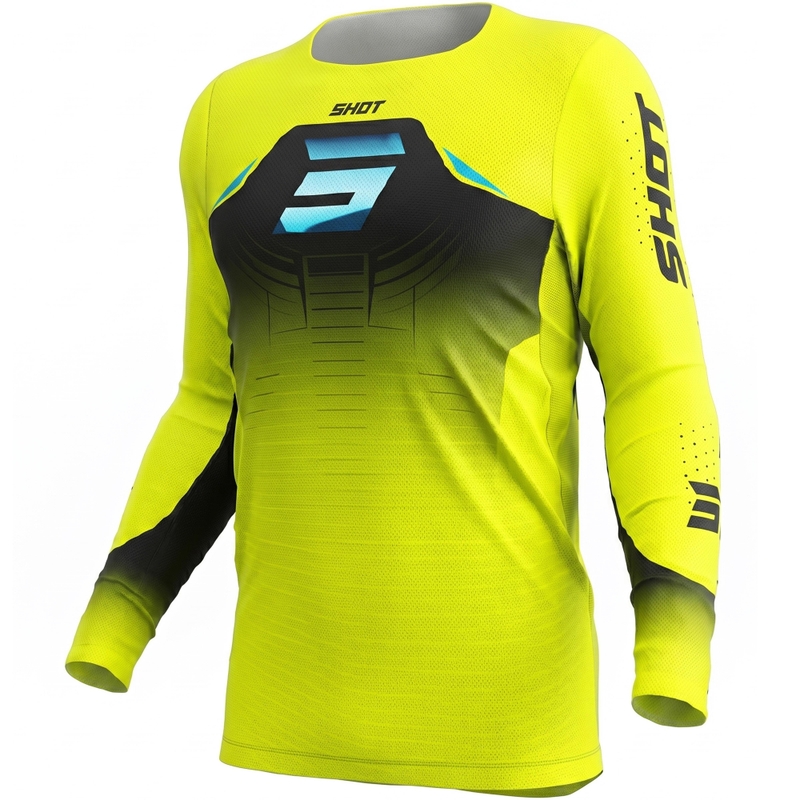 Motocross-Trikot Shot Aerolite Phase fluoreszierend gelb