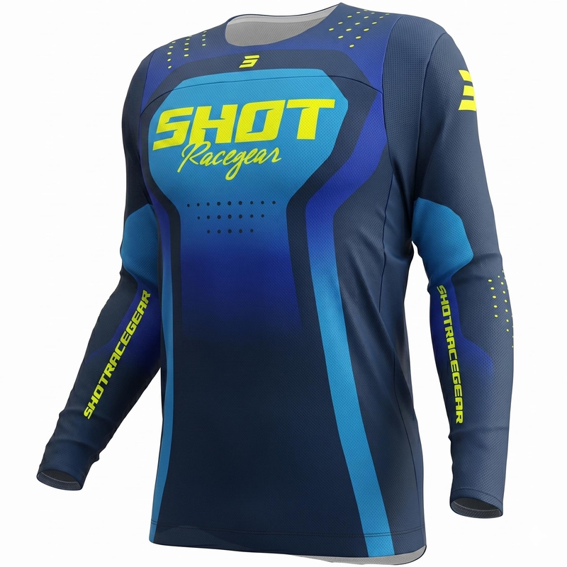 Motocross-Trikot Shot Contact Stream blau