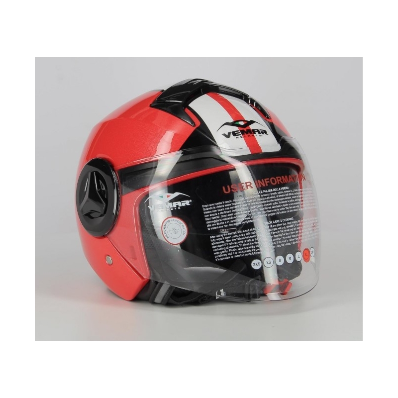 Offener Helm Vemar Breeze Street schwarz-weiß-rot