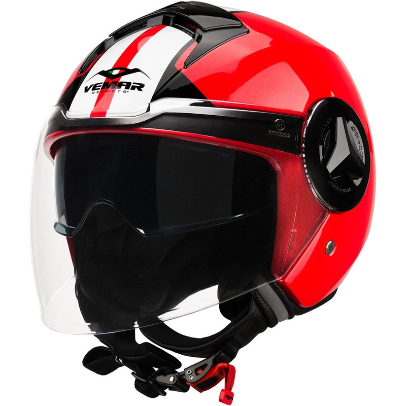 Offener Helm Vemar Breeze Street schwarz-weiß-rot