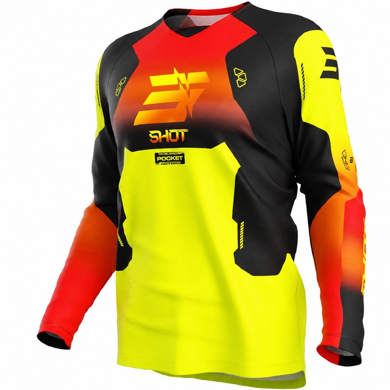 Shot Draw Rocket Kinder-Motocross-Trikot, fluoreszierend gelb