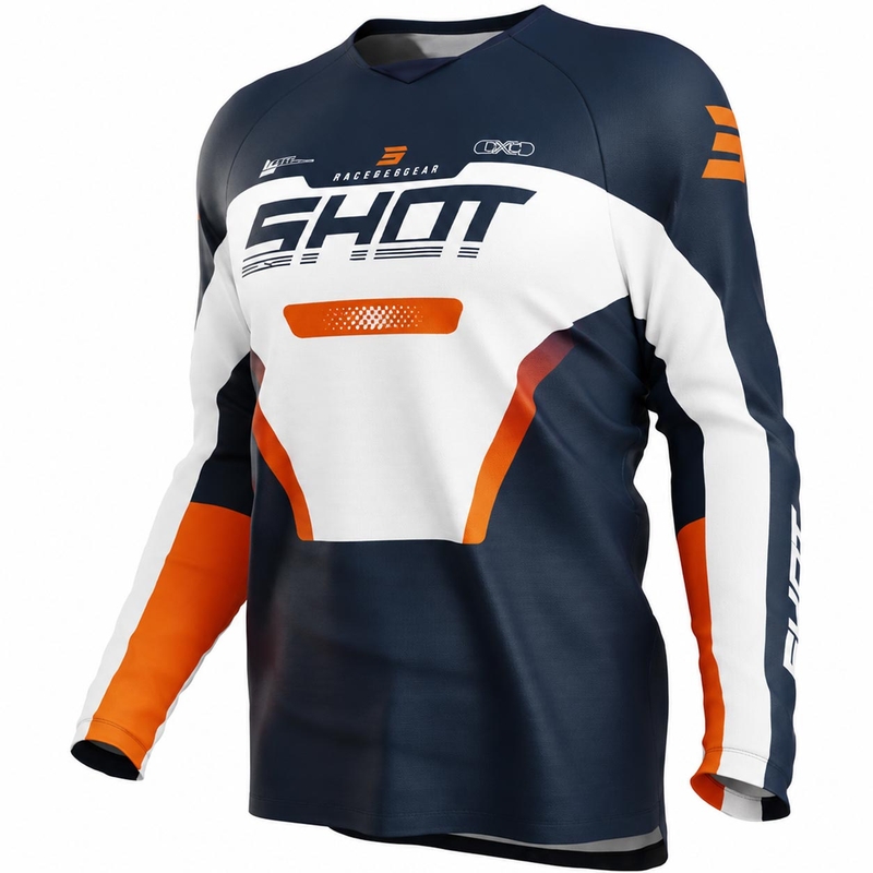 Shot Draw Struck Kinder-Motocross-Trikot Blau-Orange