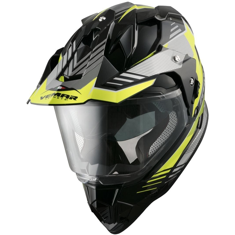 Endurohelm Vemar Kona Explorer schwarz-silber-fluo gelb Ausverkauf