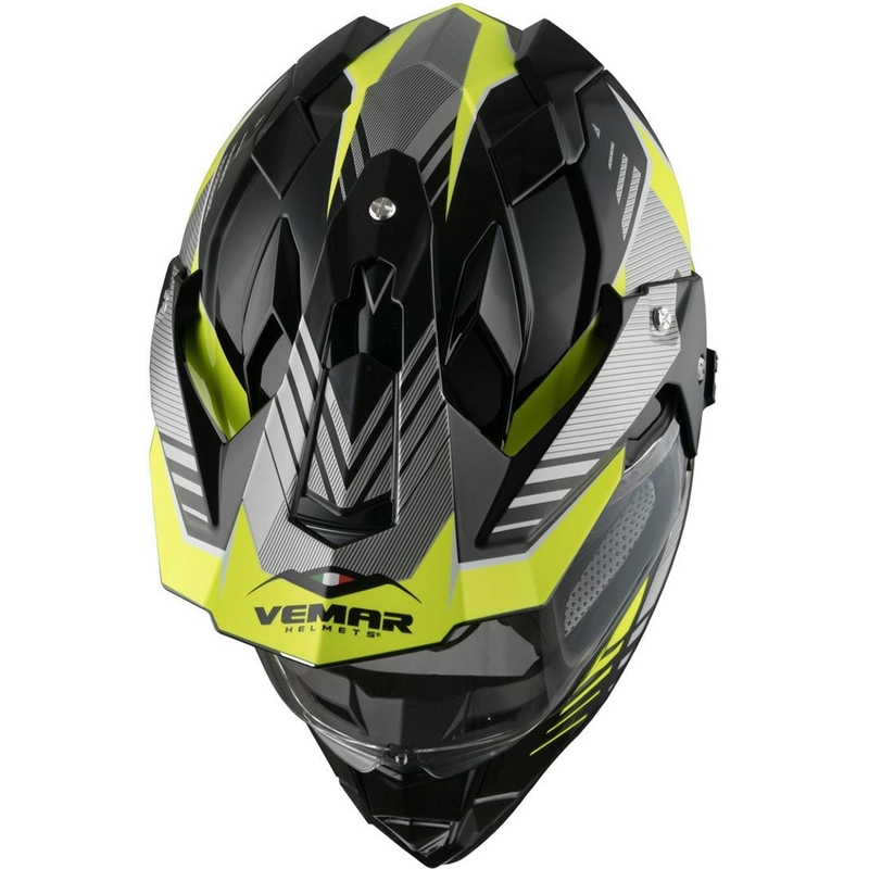 Endurohelm Vemar Kona Explorer schwarz-silber-fluo gelb Ausverkauf