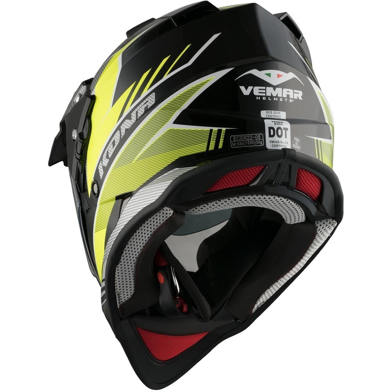 Endurohelm Vemar Kona Explorer schwarz-silber-fluo gelb Ausverkauf