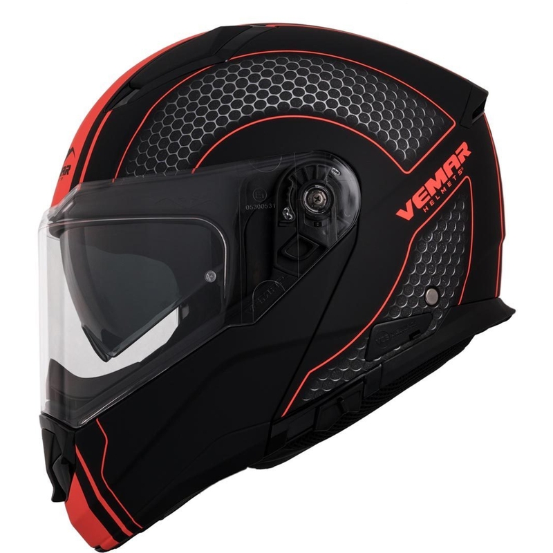 Klapphelm Vemar Sharki Hive schwarz matt-grau-fluo orange